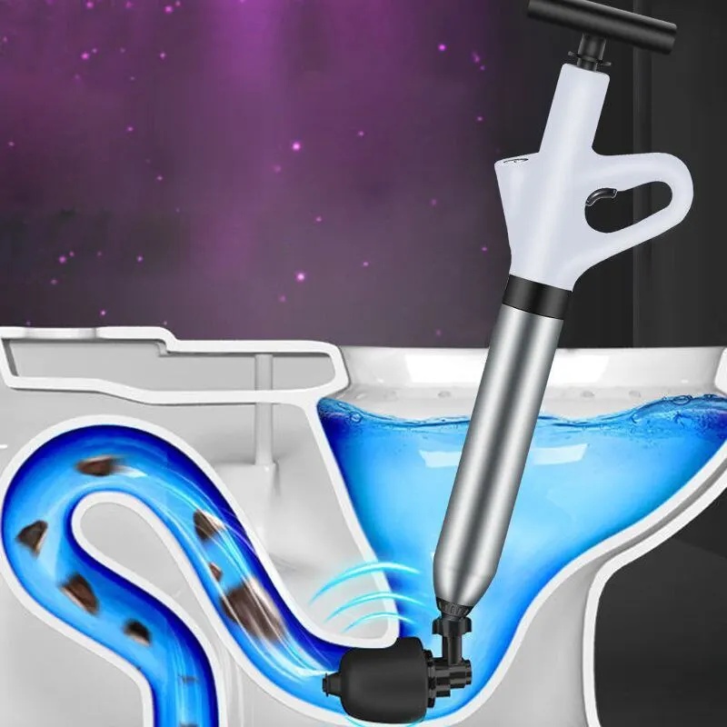 Plunger Toilet - Pneumatischer Toilettenreiniger aus Edelstahl, Hochdruck-Set zur