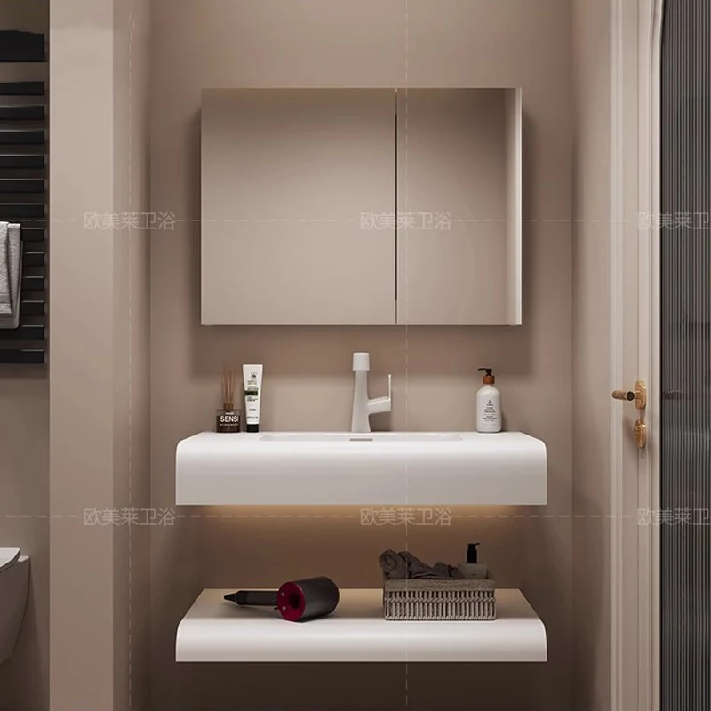 Home Bathroom Vanity Combo - Hallo, moderne, schlichte Badezimmerschränke, Waschbecken, weiße